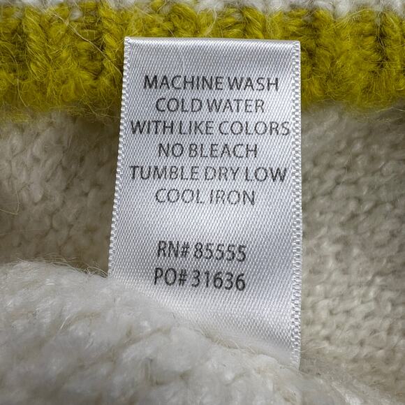 Pistola Kiran V-Neck Sweater Vest Ecru/Zest Cream/Citron Yellow Boxy Fit Size L - Picture 8 of 11